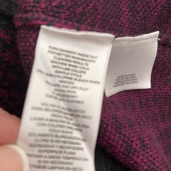 Jones New York Purple Plaid Cardigan Sweater Size M - Picture 7 of 7